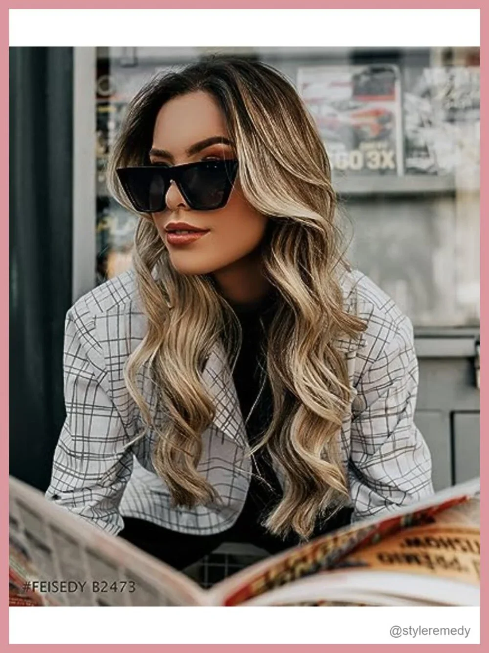 Vintage Square Cat Eye Sunglasses Women Trendy Cateye UV400 Acetate Frame